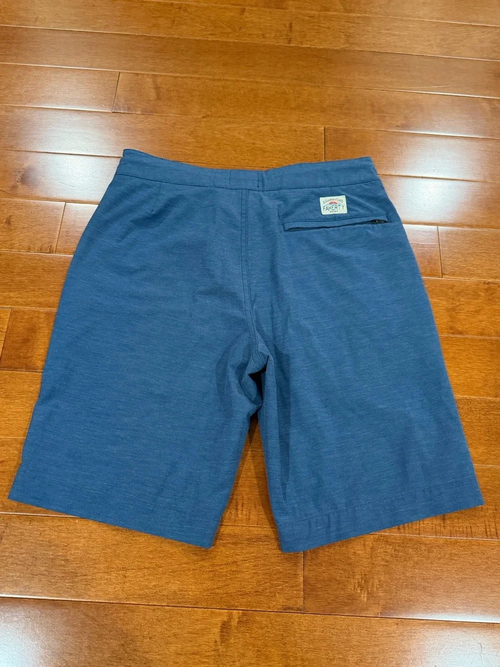 Faherty Mens Blue Interior Drawstring Zip Fly All Day Shorts Sz. 28